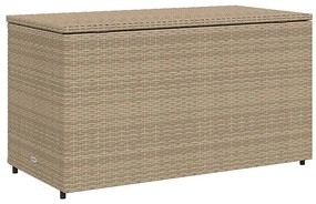 bézs polyrattan kerti tárolószekrény 110 x 55 x 60,5 cm