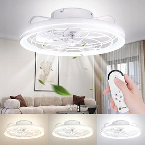 Mennyezeti ventilátor LED-es távirányítóval Csendes időzítő fehér Ttc 60W 6500K