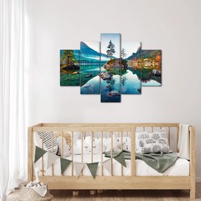 Kép - Lake Hintersee, Bajor - Alpok, Ausztria (150x105 cm)