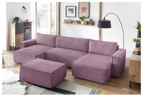 Rózsaszín kordbársony puff Nihad – Bobochic Paris