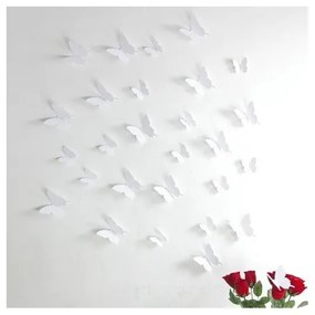Butterflies fehér 3D hatású 12 db-os falmatrica szett - Ambiance