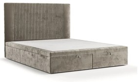 Bézs kárpitozott ágyneműtartós franciaágy 180x200 cm Mavel – Maison de Rêve