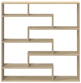 sonoma tölgyszínű szerelt fa fali kockapolc 7 rekeszes színű