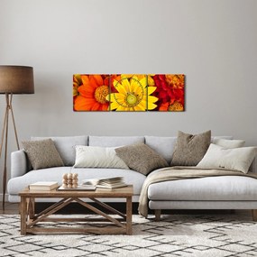 Virágos kép (órával) (90x30 cm)