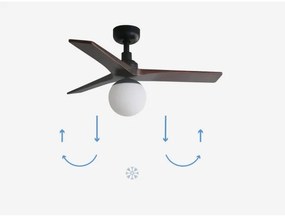 FARO 34278-11L - Mennyezeti ventilátor KLIM S 1xE27/15W/230V dió/fekete + távirányító