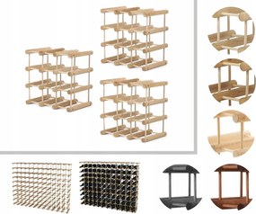 Bortartó állvány tölgy bortartó állvány Moduláris alkoholtartó állvány 27+6cipő Tölgy