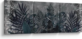 Kép - Pálmalevél (órával) (90x30 cm)