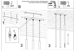 Sollux SL.1272 - Csillár zsinóron PASTELO 3xG9/8W/230V beton