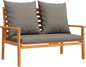 vidaXL tömör akácfa kerti kanapé párnával 120 cm