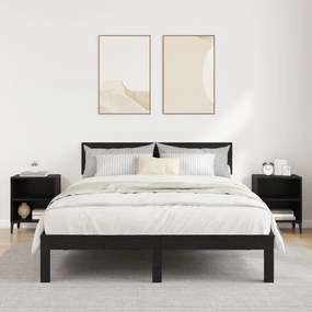Éjjeli Szekrények 2 db Fekete Tölgy 40x30x50 cm Mérnöki Fa
