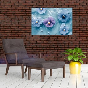 Kép - Ibolyák a vízben (90x60 cm)