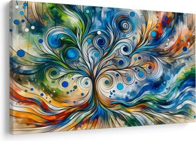 Kép – Színes energikus fa (90x60 cm)