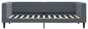 sötétszürke kihúzható bársony heverő 90 x 200 cm