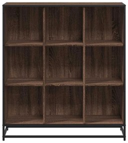 barna tölgy szerelt fa és fém könyvszekrény 97,5x33x107,5 cm