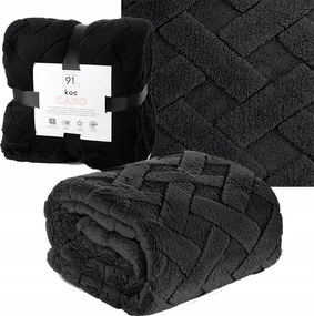 Caro Ágytakaró Takaró 200x220 Meleg Fekete Puha Bolyhos