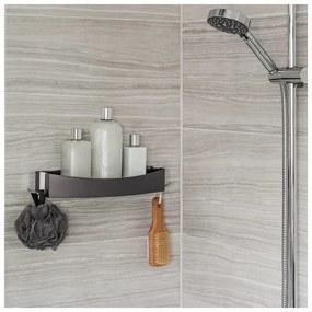 Clever Flip Shower Shelf fekete öntapadós fali polc - Compactor