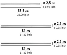 WENKO 19218100 - Rúd UNIVERSAL 2,5x2,5 cm króm/fehér