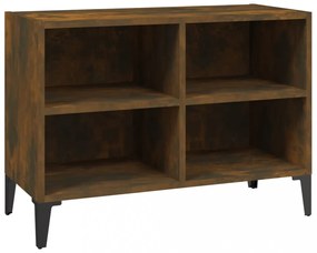 füstös tölgyszínű TV-szekrény fémlábakkal 69,5 x 30 x 50 cm