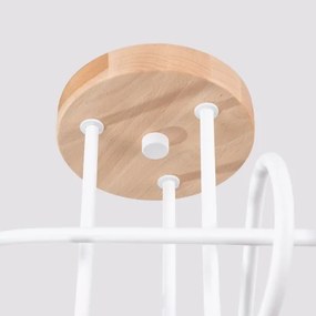 Sollux SL.1474 - Felületre szerelhető csillár EMBER 3xE27/15W/230V fehér/bézs/bükkfa