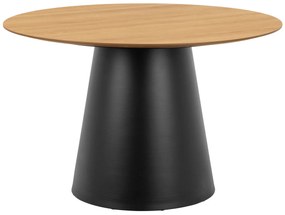 MAZZONI EXPORT BOSCO Természetes Tölgy/fekete láb - KEREK ASZTAL 120 cm KONYHÁBA ÉTKEZŐBE NAPPALIBA FURNÉR