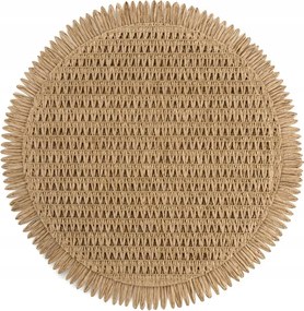 Kerek asztal alátét átm. 38 cm natúr, rojtokkal