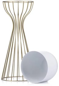 Fém virágcserép LOFT 56x20 cm arany/fehér