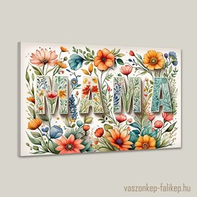 MAMA virágokkal 2 – Szívhez szóló prémium vászonkép ajándék 60x40 cm