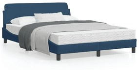 kék szövet ágykeret fejtámlával Dover 140x200 cm