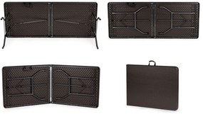 Összecsukható catering asztal 180cm Brown Rattan