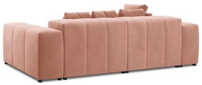 Rózsaszín bársony sarokkanapé (variálható) Rome Velvet - Cosmopolitan Design