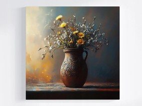 Poszter Csokor Mezei Virágok Váza Kancsó Vintage 40x40