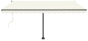 krémszínű automata szélérzékelős és LED-es napellenző 400x300cm