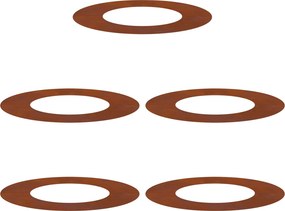 vidaXL Alkalmas lapos fa gyűrűkhez 5 pcs Barna Ø40 / 70 cm