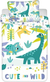 Dinoszaurusz Cute & Wild gyerek, ovis ágyneműhuzat 100×135cm, 40×60 cm