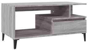 vidaXL szürke sonoma szerelt fa dohányzóasztal 90x49x45 cm