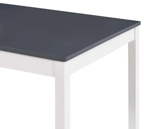 Fehér és szürke fenyőfa étkezőasztal 180 x 90 x 73 cm