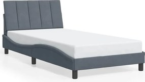 vidaXL sötétszürke bársony ágykeret matrac nélkül Hanko 100 x 203 cm