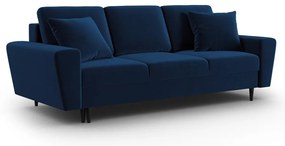 Kék bársony kinyitható tárolóhelyes kanapé 235 cm Kyoto – Cosmopolitan Design