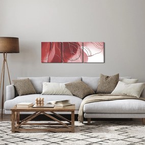 Kép - Piros absztrakt virág N⁰1 (órával) (90x30 cm)