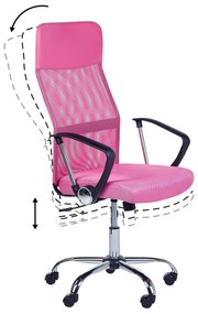 Rózsaszín irodai forgószék DESIGN Beliani