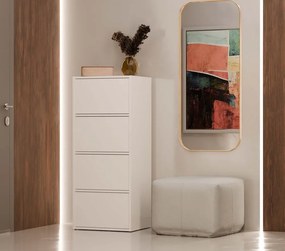 ALMA (4 polcos) komód, 50x119x40 cm, fehér