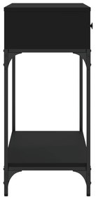 fekete szerelt fa tálalóasztal 100 x 34,5 x 75 cm