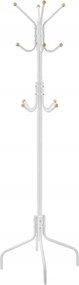 Ruhaakasztó 180 CM Fehér Fém 12 Akasztós Gardróbszekrény 4 Láb