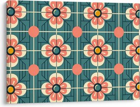 Kép - Retro virágminta (70x50 cm)