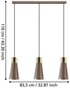 Eglo 98839 - LED Csillár zsinóron LOSALOMAS 3xGU10/4,5W/230V