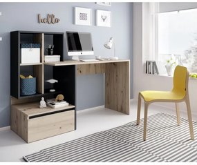 MARLO íróasztal polccal, artisan tölgy/antracit