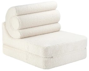 Krémszínű buklé gyerek fotel Flipster – Wigiwama