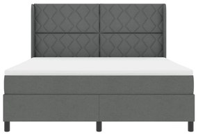 Boxspring Ágy Mattal &amp; LED Sötétszürke 180x200 cm Szövet