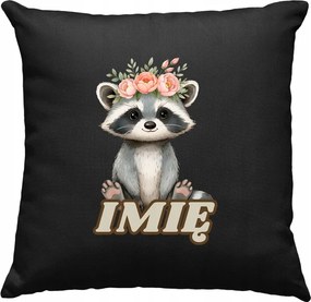 Gyerek párna Erdei mosómedve +Név Fekete