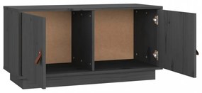 szürke tömör fenyőfa TV-szekrény 80x34x40 cm